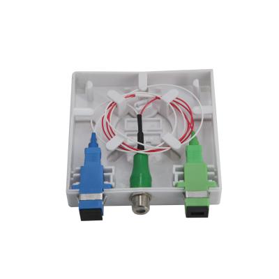 China FTTH FTTB FTTX network manufacture price optical rosette for FTTH with two ports with pigtail and SC adapter included for sale