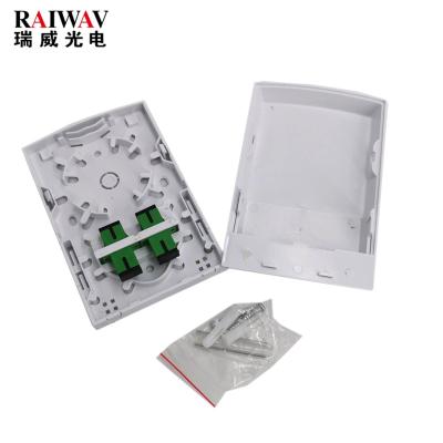 China FTTH FTTB FTTX FTTH Network Manufacturing 2 Cores Fiber Optic Terminal Box Faceplate Splitter Indoor Outdoor for sale