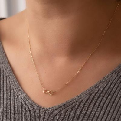 China FASHIONABLE Infinity Love Real Gold Necklace 14K 18K Gold Pendant Necklace Jewelry For Women for sale