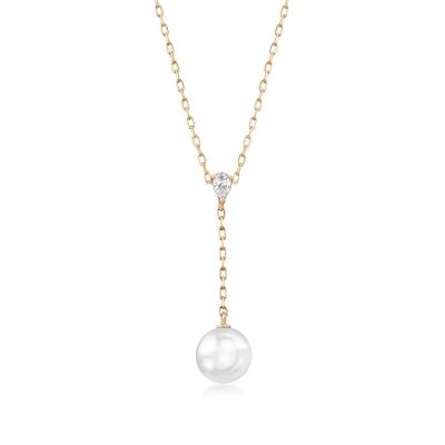 China FASHIONABLE 18Kt Yellow Gold Pearl Y Necklace 18K Gold Necklace Jewelry Women for sale