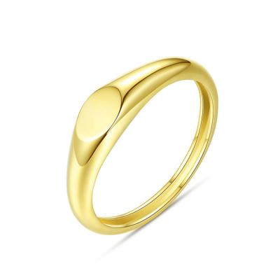 China FASHIONABLE Women Seal Oval Ring Real 14K Solid Gold Rings Wholesale for sale