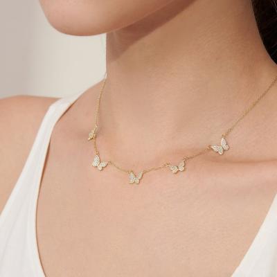 China Cute Tasty Necklace 925 Sterling Silver Butterfly Necklace Choker Jewelry for sale