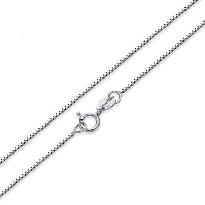 China FASHIONABLE Jewelry Women's Box Chain 0.8mm 1mm 1.2mm Sterling Silver 925 Italian Necklace Chain for sale