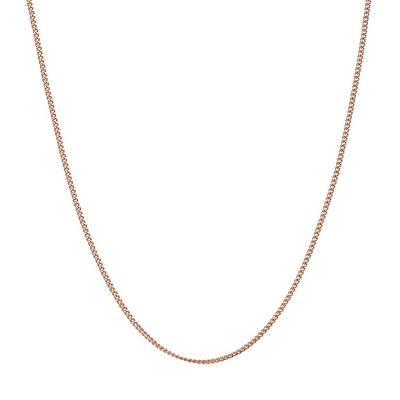 China BOHEMIA 925 Sterling Silver Curb Chain Cuban Link Chain Rose Gold Necklace Chain for sale