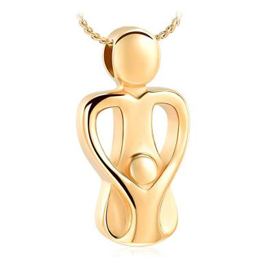 China CLASSIC 925 Sterling Silver Cremation Urn Necklace Mother Child Urn Pendant Necklace for sale