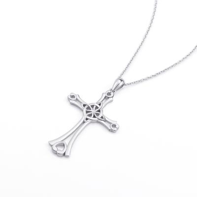 China Trendy Women's TRENDY Jewelry 925 Sterling Silver Irish Celtic Cross Pendant Necklace for sale