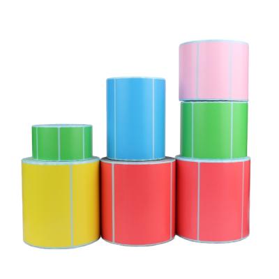 China Thermal Label Customizable Sticky Blank Color Direct Thermal Barcode Label Rolls for sale