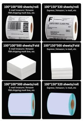 China Custom Heat Sensitive A6 Stickers Roll Direct Updraft 4x6 Labels Printer Barcode Labels Roll Shipping Labels 100x150 for sale