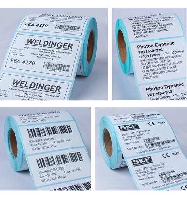 China Custom Heat Sensitive Adhesive Paper Stickers Roll Printer Barcode Labels Roll Direct Thermal Shipping Labels Labels for sale