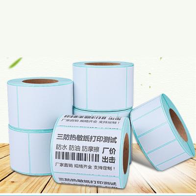 China Custom Heat Sensitive Custom Adhesive Paper Roll Thermal Barcode Label Shipping Label Sticker Direct Thermal for sale