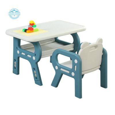 China Hot Factory A06108 Modern Kids Rectangle Study Furniture Sets Plastic Table And Chair For Kids for sale