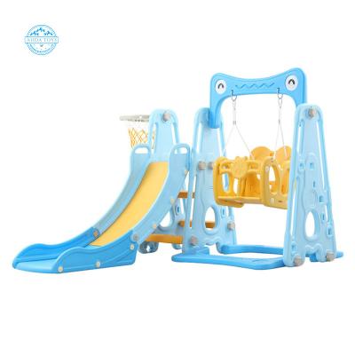 China Plaground A01214 Customized Plastic Swing And Slide Set For Kids Children for sale