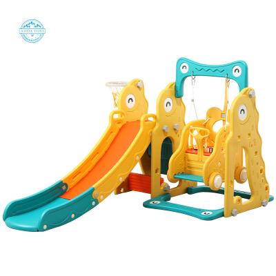 China Plaground A06217 ASTM Tested Cardboard Dragon Indoor Plastic Children Kids Large Size Slide With Swing Set for sale