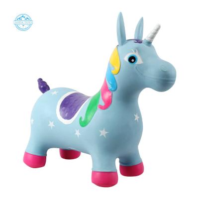 China Mini Animal Model A02501 Rocking Horse For Kindergarten Indoor Outdoor PVC Ride Baby Wild Inflatable Animal Toy for sale