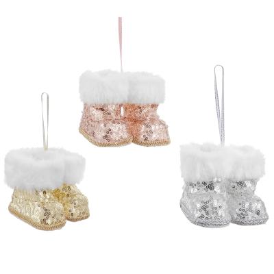 China Christmas deco Sinyoo Christmas ornament small boots small hanging shoes candy boots Christmas pendant rack for sale