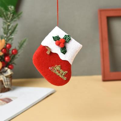 China Chimeras Holiday Decorate Christmas Ornament Mini Cute Sock Gift Bag Christmas Tree Decorations 2021 for sale