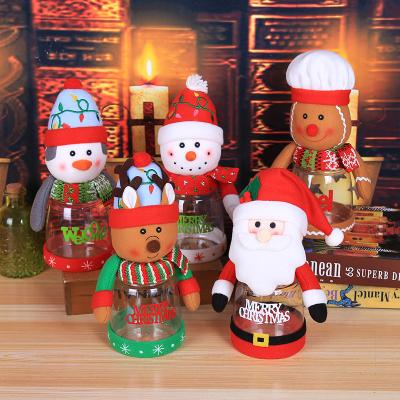 China Candy Basket Sinyoo Christmas Decoration Mini Bottle Plastic Decorative Christmas Bamboo Candy Jar for sale