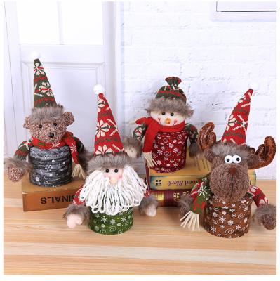 China Sinyoo New Bamboo Candy Basket Christmas Eve Gifts Elderly Snowman Elk Candy Jar Gifts Eve Candy Boxes Christmas Decorations for sale