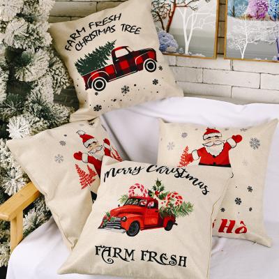 China Deco Sinyoo Christmas Chair Cover 18 x 18 Inch Winter Holiday Christmas Tile Cover for Farmhouse Cushion Case for Sofa Couch Set for sale