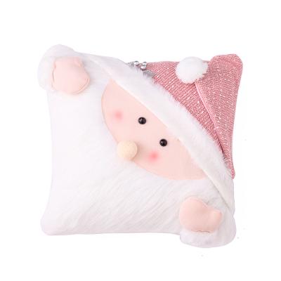 China Ployester Sinyoo Christmas Pillow Cover Cute Elderly Sofa 3D Christmas Snowman Pillow Decoration for sale