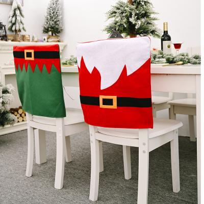 China Creative red green Christmas chair deco Sinyoo Christmas ornament sash chair cover Elf chair cover stool decoration cover for sale