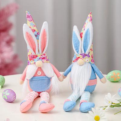 China Sinyoo Easter Decoration Easter Bunny Plush Toys Retractable Doll Ornaments Easter Dwarf Gnome Doll for sale