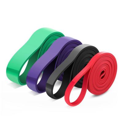 China Yoga Exercise Gym Fitness Workout Stretch Exercise Thick Elastic Latex Resistance Loop Band Pull Up Aid Bands Set Of 4 for sale