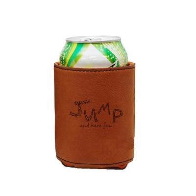 China Waterproof Advertising Custom Your Own Logo PU Leather Stubby Beverage Box Holder for sale