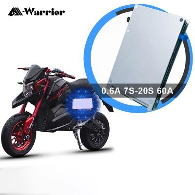 China E-scooter/E-motor/EV-2 wheelers A-warrior BMS 32700 lithium iron battery 19S bms for lifepo4 battery pack with excess balance function short circuit board for sale