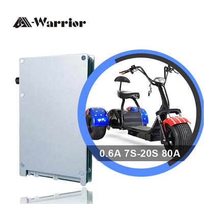 China EV-3W/E-3 wheelers/E-tricycle/E-rickshaw A-warrior BMS with 20 years experience on BMS 17S 80A supply battery pack smart bms Li-ion with scale excess of 0.6A 600mA for sale