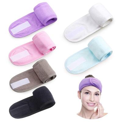 China European and American Style Makeup Head Wrap Face Wash Skin Care Microfiber Headband Hair Towel Spa Terry Cloth Shower Hair Bands Custom Facial Headbands for sale