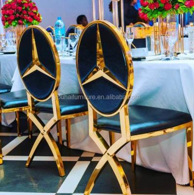 China Modern X-Leg Chair Gold Stainless Steel Event Benz Chair For Wedding for sale