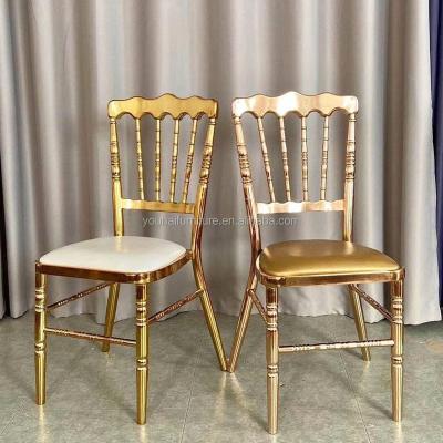 China Hotel chair factory quality wholesale event banquet wedding metal stacking tiffany napoleon chair for sale