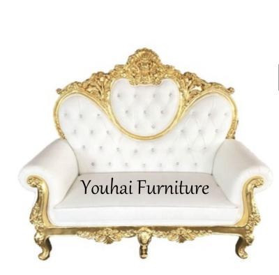 China Modern wholesale price wedding furniture throne chair white leather loveseat for newlyweds for sale