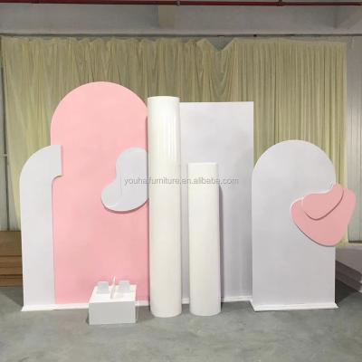 China Colorful Cute Acrylic Wall Modern Wedding Supplier Backdrop For Event Decoration for sale