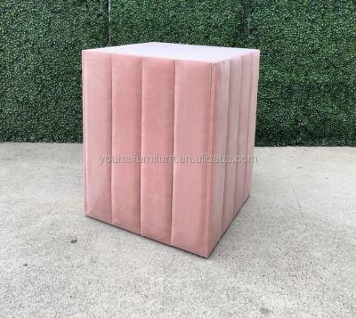 China Party Wedding Decoration Velvet Square Column Cylinder Pedestal Welding Acrylic Pedestal for sale