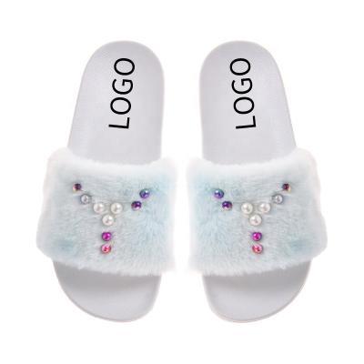 China Fashion Trend High Quality Factory Custom Made Fur Tending Flat Slides Home Slippers Real Mink Women Slippers Ladies Slippers Mink Shoes for sale