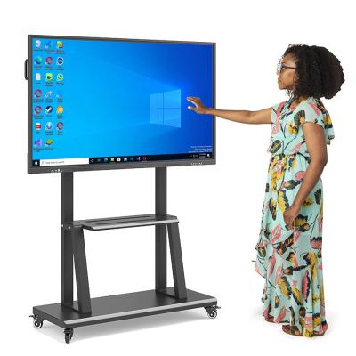 China 75 Inch All-in-One PC Interactive Whiteboard Stand Full HD 4K TV Teaching Office or School Classroom Digital Smart Board for sale