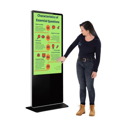 China Indoor US Warehouse 43 49 55 Inch Floor Standing Interactive LCD Advertising Display Signage Touch Screen Indoor Digital Kiosk for sale