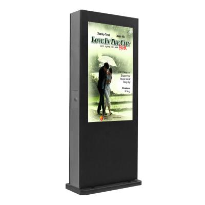 China 55 Inch Outdoor Stand High Brightness Wifi Touch Screen Advertising LCD Outdoor Display for sale