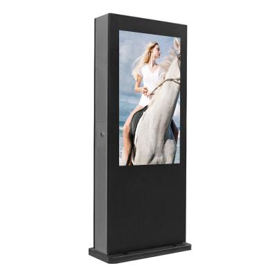 China Outdoor 55 65 Inch Large Stand High Brightness Wifi Touch Screen Outdoor Advertising LCD Display for sale