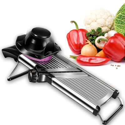 China Multifunctional Household Food Processor Chopper Vegetable Cutter Stainless Steel Onion Slicer Hand Manual Viable Kitchen Mandoline for sale