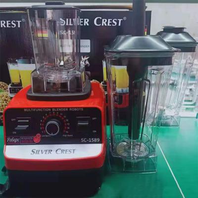 China Variable Speed ​​Control 2 in 1 sc-1589 4500W high speed table top professional big power household comercial silver blender for sale