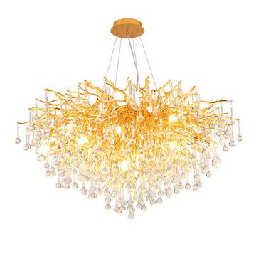 China Chandelier Hotel Chandelier Mail Gold Dinning Room Living Room Creative Branch Crystal Light Modern Bedroom Chandelier for sale