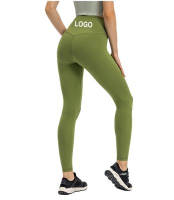 China Low MOQ Breathable Wholesale Nudity Feeling Custom Logo Women Sports Pants Crothless Outdoor Running Tight High Waist Fitness Yoga Gaiters for sale