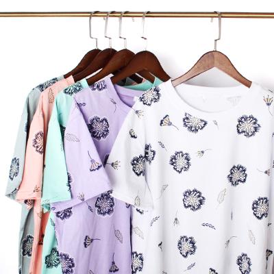 China Women Breathable T-shirt Summer Fashion Loose Print Colorful Plus Size Short Sleeve For Daily Wear for sale