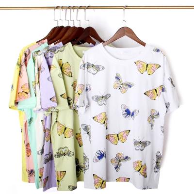 China New Breathable Casual Style Round Neck Woman Print Pattern T-shirt Plus Size Short Sleeve for sale