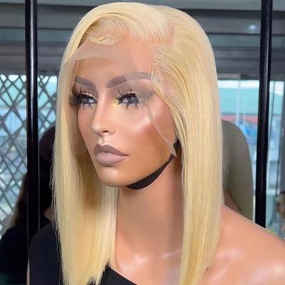 China Wholesale Straight Bob Wig Lace Front Wigs Hd Blonde 613 Women Colored Bob Human Hair Wigs Vendor Short For Small Black Brazilian Hair for sale