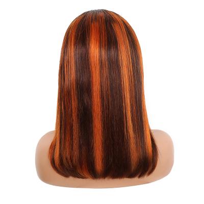 China Wholesale 100% Silky Straight Wave Brazilian Highlighted P4/350 Lead Hair Full Lace Wigs for sale