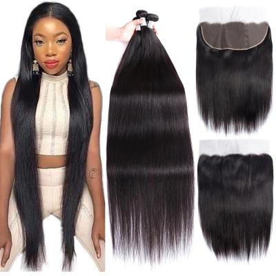 China Silky Straight Wave 100% Cambodian Virgin Hair Bundles With Closure Cheap Brazilian Hair 10A Extension Bundles Seller for sale